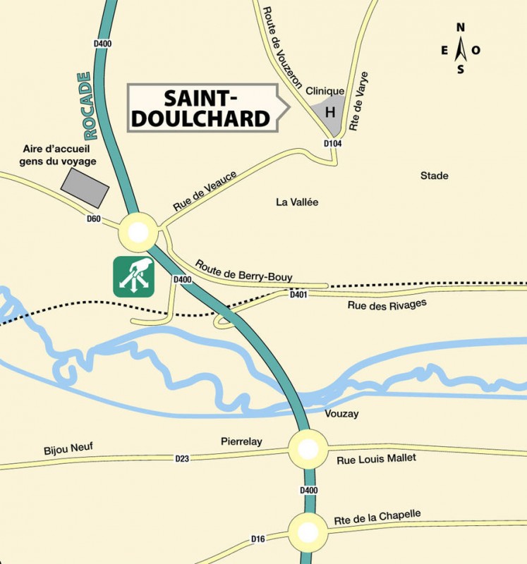 plan accés Saint Doulchard (Agrandir l'image).